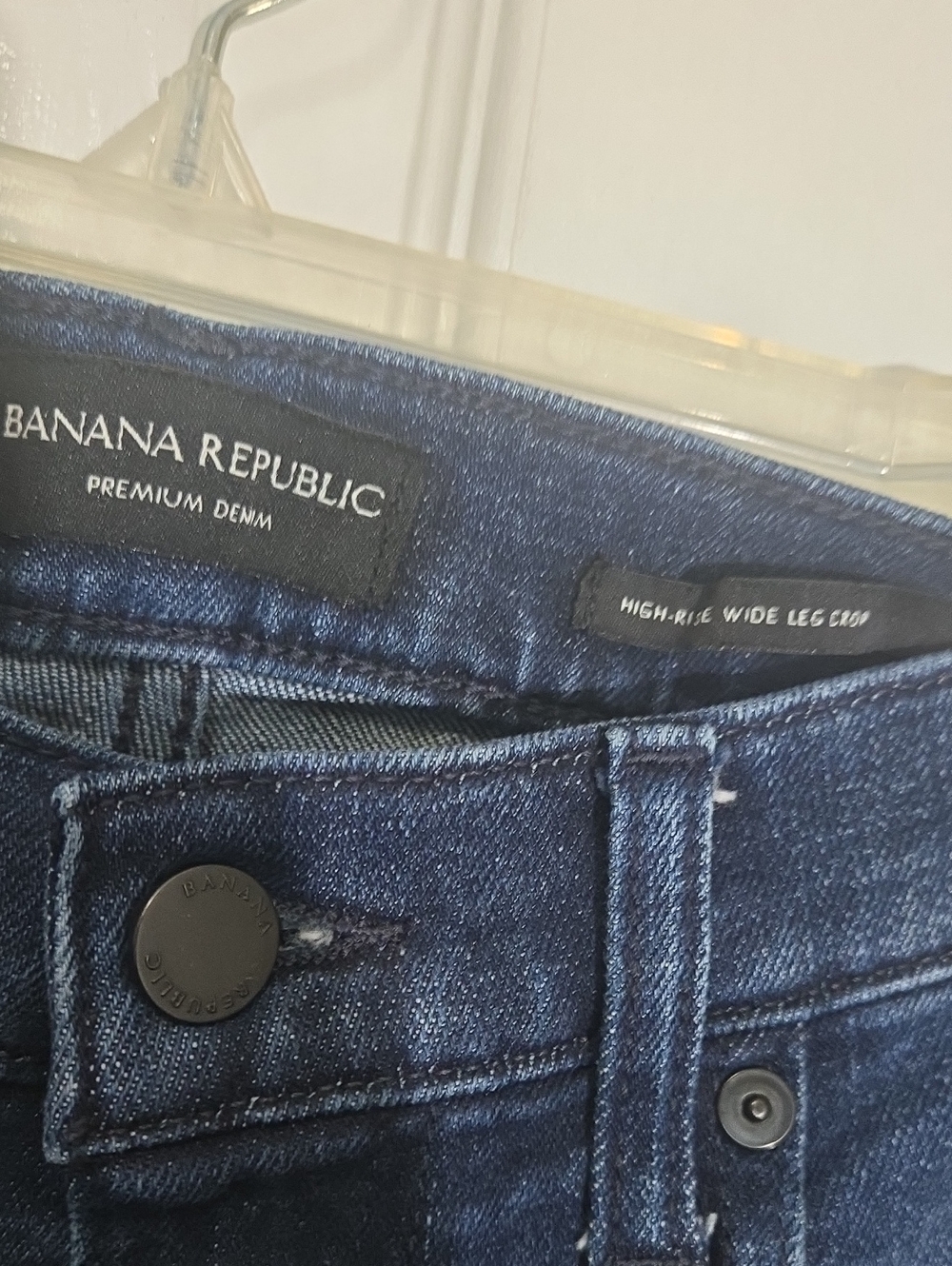 Banana Republic Wide Leg Cropped Raw Hem Jeans SHORT 27W - Picture 3 of 8